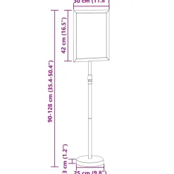 vidaXL Beurs Displays Zwart 25 x 25 x 125 cm Aluminium