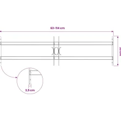 vidaXL Beveiligingsrooster voor ramen met 2 kruisregels 63-114 cm