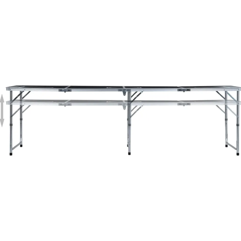 vidaXL Bierpongtafel inklapbaar 240 cm zwart