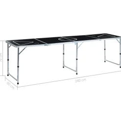 vidaXL Bierpongtafel inklapbaar 240 cm zwart