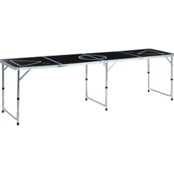 vidaXL Bierpongtafel inklapbaar 240 cm zwart