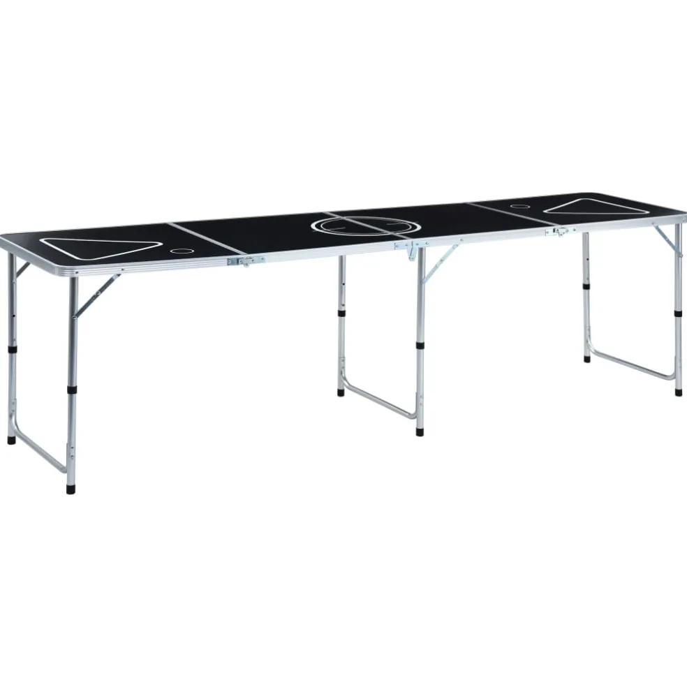 vidaXL Bierpongtafel inklapbaar 240 cm zwart