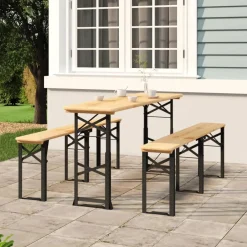vidaXL Biertafel inklapbaar 170x50x75/105 cm massief vurenhout