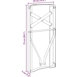 vidaXL Bier tafelpoot 2 st Zwart 39 x 3 x 75 cm Gepoedercoat staal
