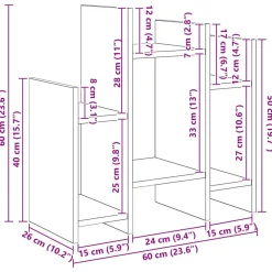vidaXL Bijzetkast Artisan Eiken 60 x 26 x 60 cm Bewerkt hout