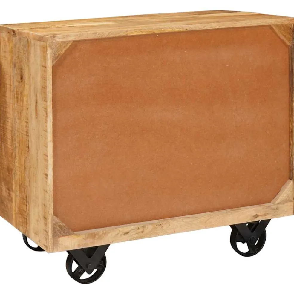 vidaXL Bijzetkast met lade Bruin 70 x 38 x 63 cm massief mangohout