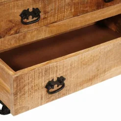 vidaXL Bijzetkast met lade Bruin 70 x 38 x 63 cm massief mangohout