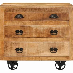 vidaXL Bijzetkast met lade Bruin 70 x 38 x 63 cm massief mangohout