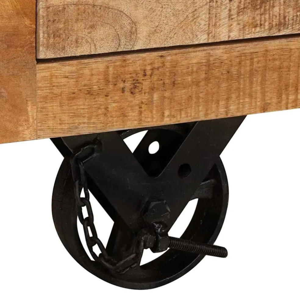 vidaXL Bijzetkast met lade Bruin 70 x 38 x 63 cm massief mangohout