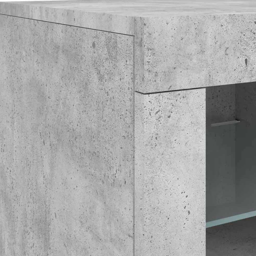 vidaXL Bijzetkast met LED-verlichting bewerkt hout betongrijs