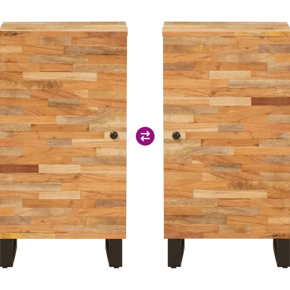 vidaXL Bijzetkast met opslag Bruin 40 x 33 x 75 cm Massief Mango Hout