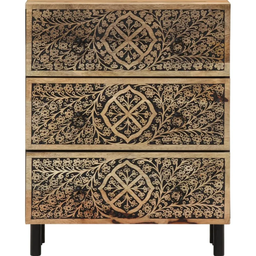 vidaXL Bijzetkast 60x33x75 cm massief mangohout