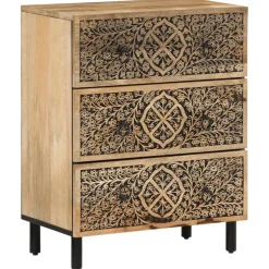 vidaXL Bijzetkast 60x33x75 cm massief mangohout
