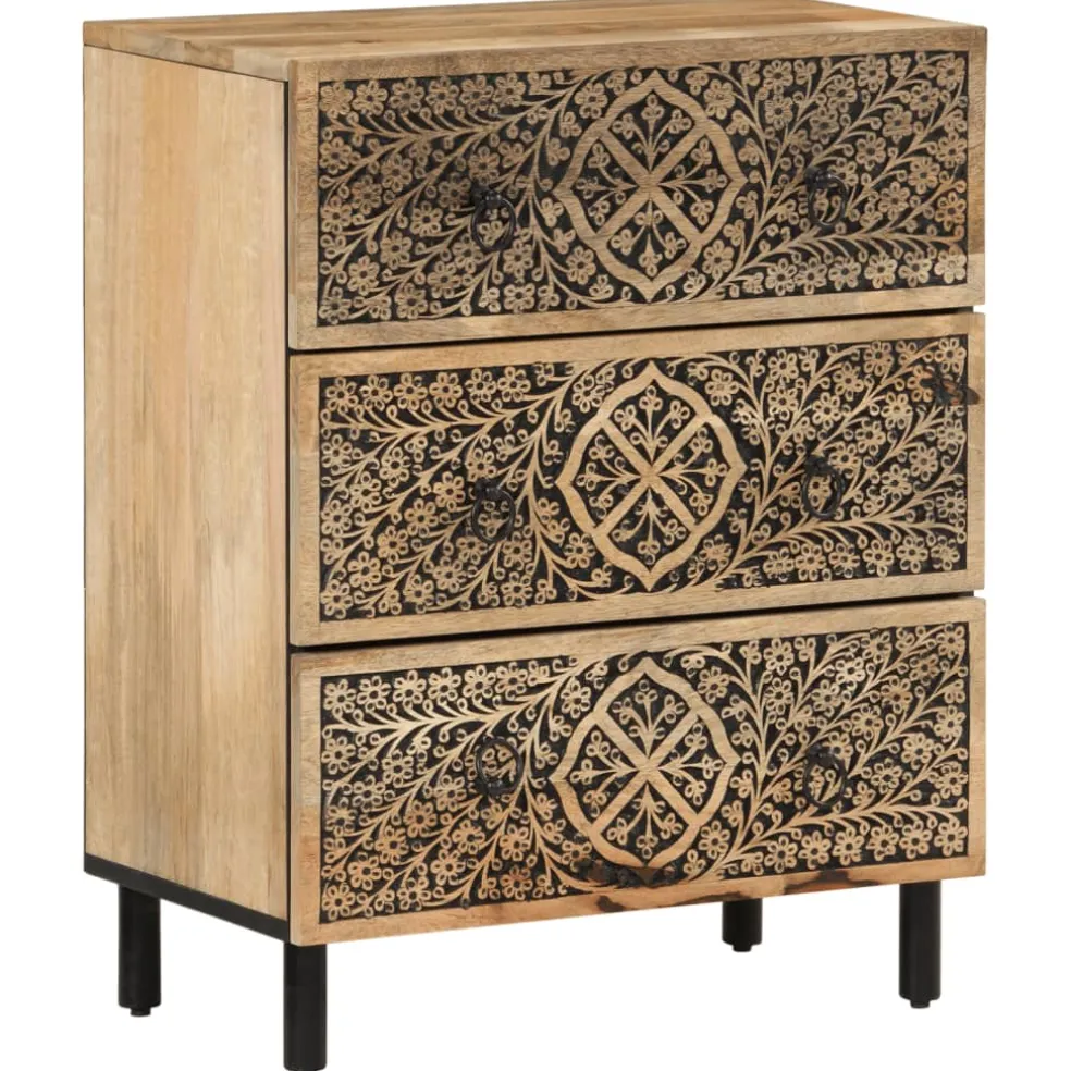 vidaXL Bijzetkast 60x33x75 cm massief mangohout