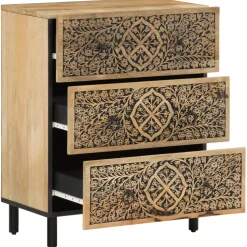 vidaXL Bijzetkast 60x33x75 cm massief mangohout