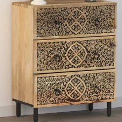 vidaXL Bijzetkast 60x33x75 cm massief mangohout