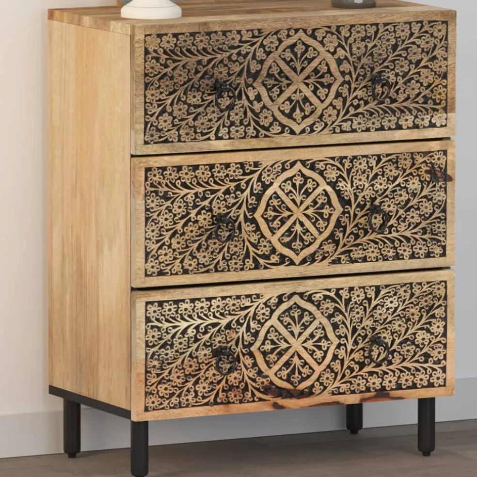 vidaXL Bijzetkast 60x33x75 cm massief mangohout