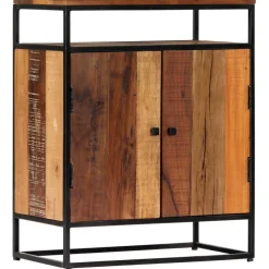 vidaXL Bijzetkast 60x35x76 cm massief gerecycled hout en staal