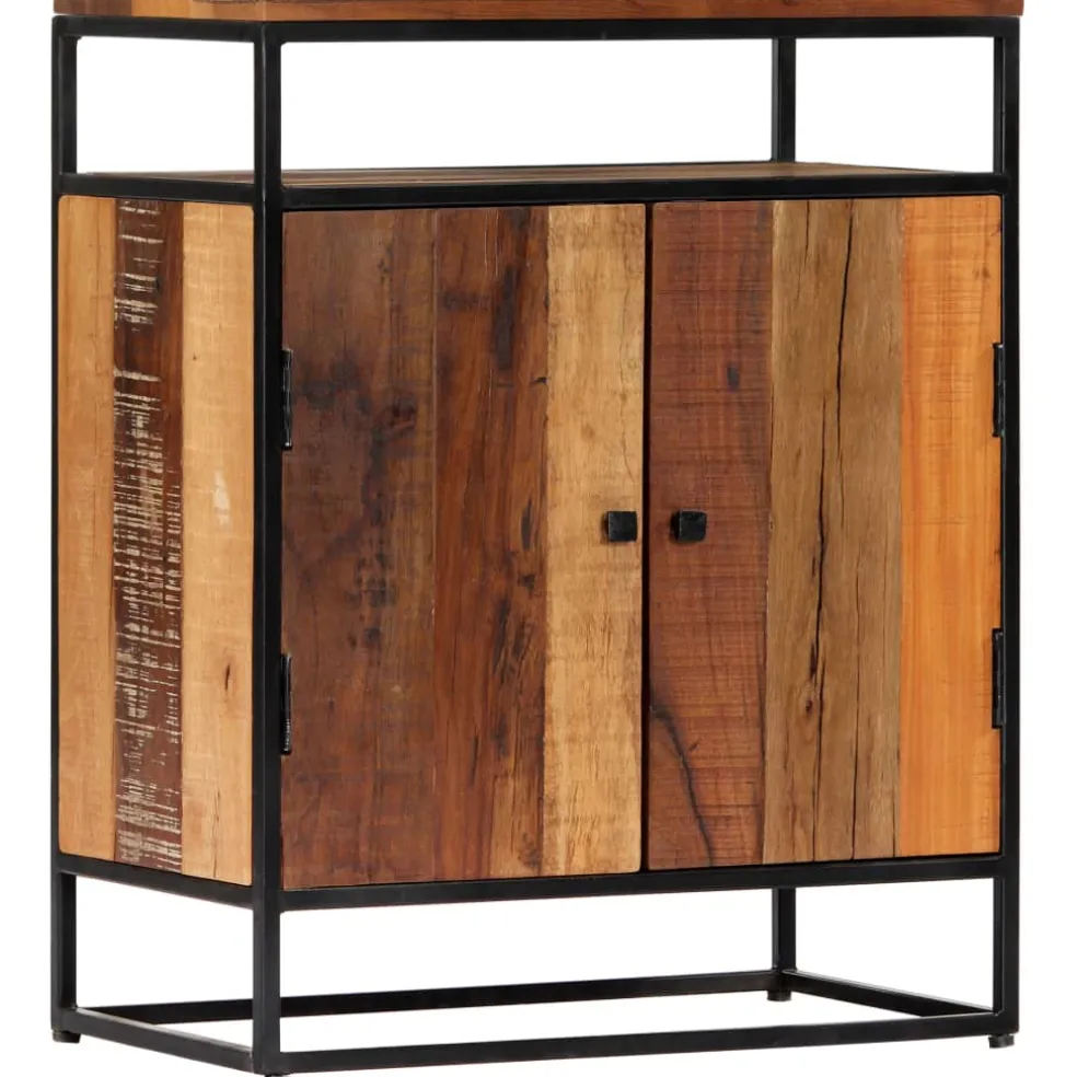 vidaXL Bijzetkast 60x35x76 cm massief gerecycled hout en staal