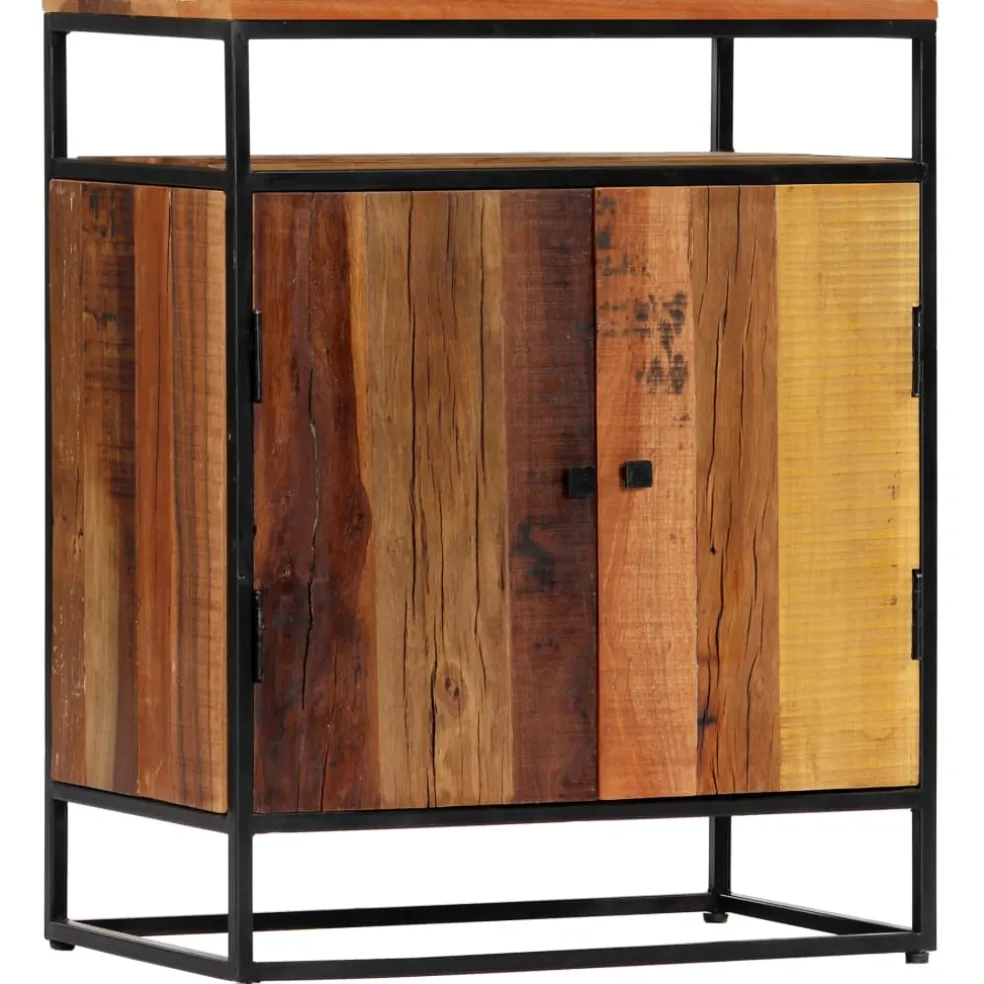 vidaXL Bijzetkast 60x35x76 cm massief gerecycled hout en staal