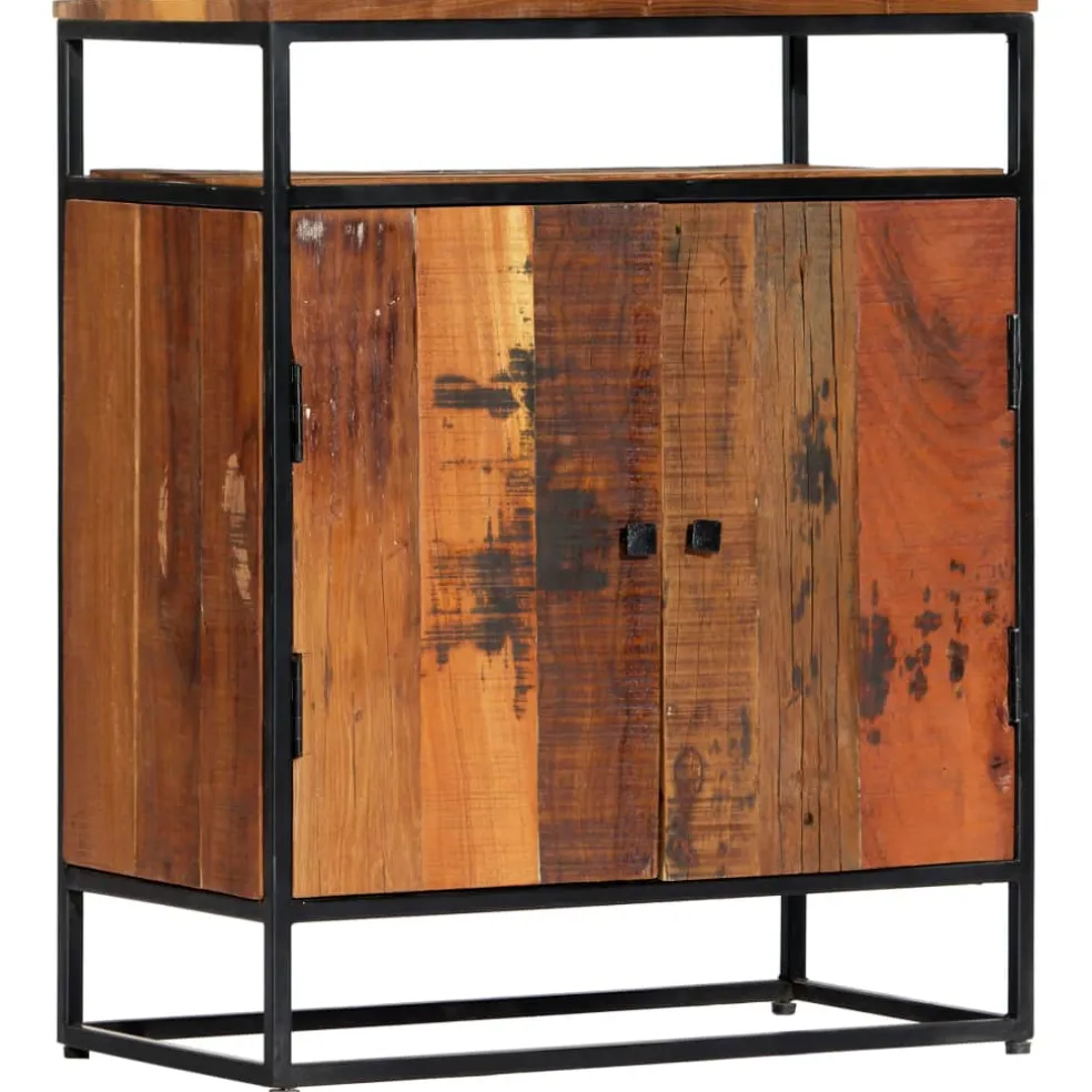 vidaXL Bijzetkast 60x35x76 cm massief gerecycled hout en staal
