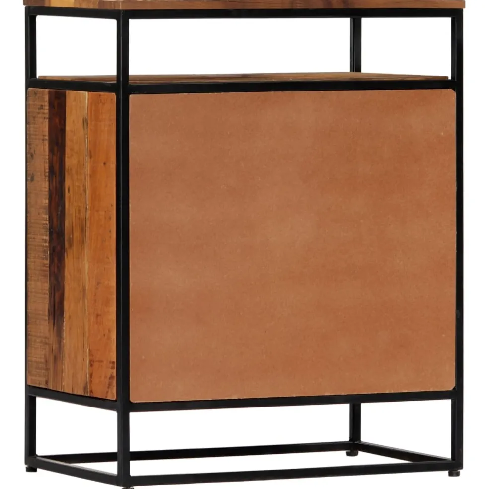 vidaXL Bijzetkast 60x35x76 cm massief gerecycled hout en staal