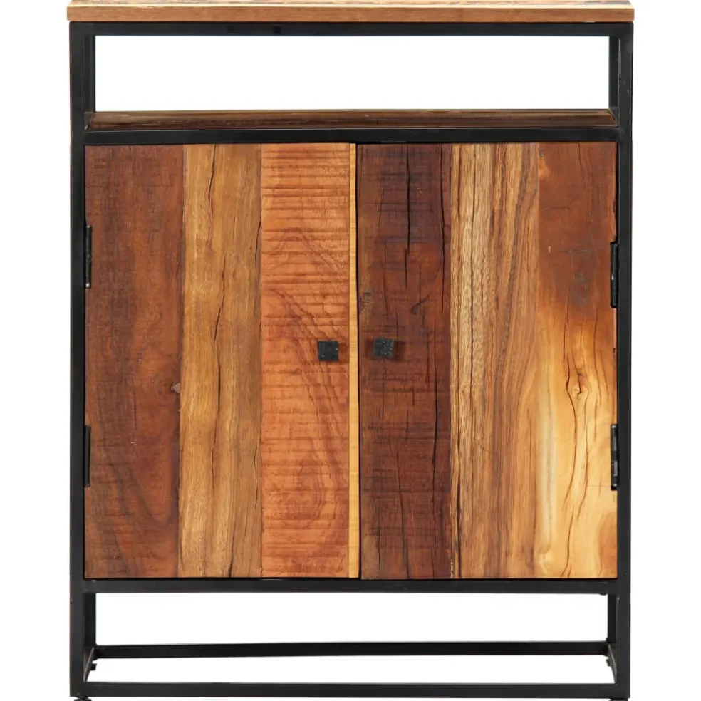 vidaXL Bijzetkast 60x35x76 cm massief gerecycled hout en staal