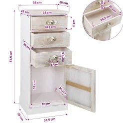vidaXL Bijzetkast 38x28x86 cm paulowniahout