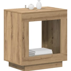 vidaXL Bijzettafel Artisanaal eiken 60 x 40 x 65 cm Bewerkt hout