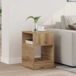 vidaXL Bijzettafel Artisan Eiken 30,5 x 30 x 45 cm Bewerkt hout