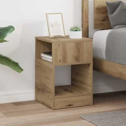 vidaXL Bijzettafel Artisan Eiken 30,5 x 30 x 45 cm Bewerkt hout