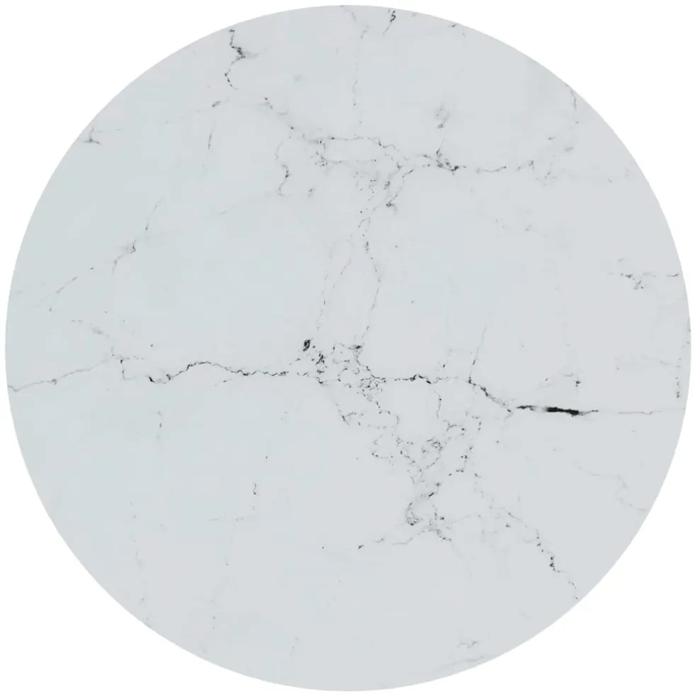 vidaXL Bijzettafel 45 cm gehard glas goudkleurig en witmarmer