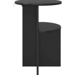vidaXL Bijzettafel met opslag Zwart eiken Ø 39,5 x 55 cm Bewerkt hout