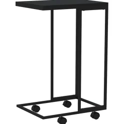 vidaXL Bijzettafel met wieltjes 40x30x63,5 bewerkt hout zwart