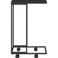 vidaXL Bijzettafel met wieltjes 40x30x63,5 bewerkt hout zwart