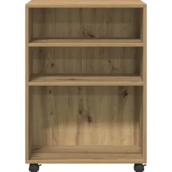 vidaXL Bijzettafel met wieltjes 55x60x78 cm hout artisanaal eikenkleur