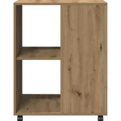 vidaXL Bijzettafel met wieltjes 55x60x78 cm hout artisanaal eikenkleur