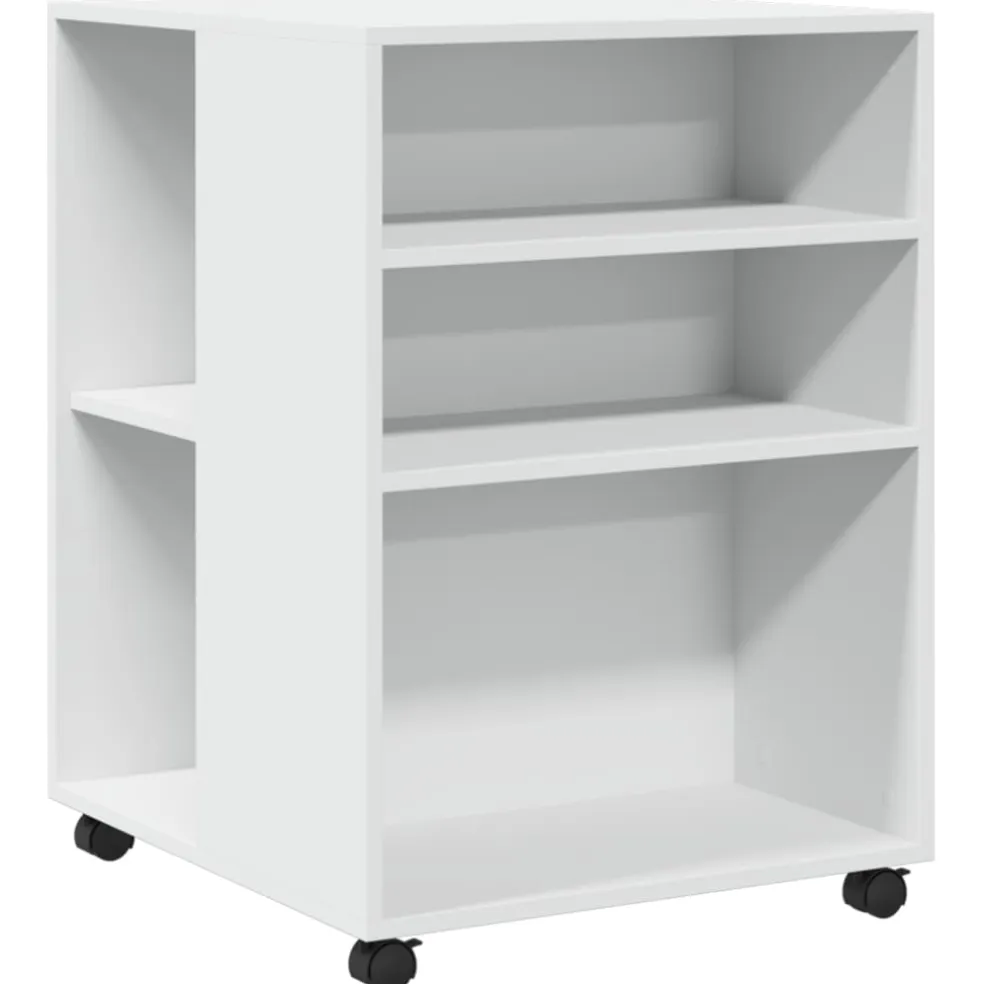 vidaXL Bijzettafel met wieltjes 55x60x78 bewerkt hout wit