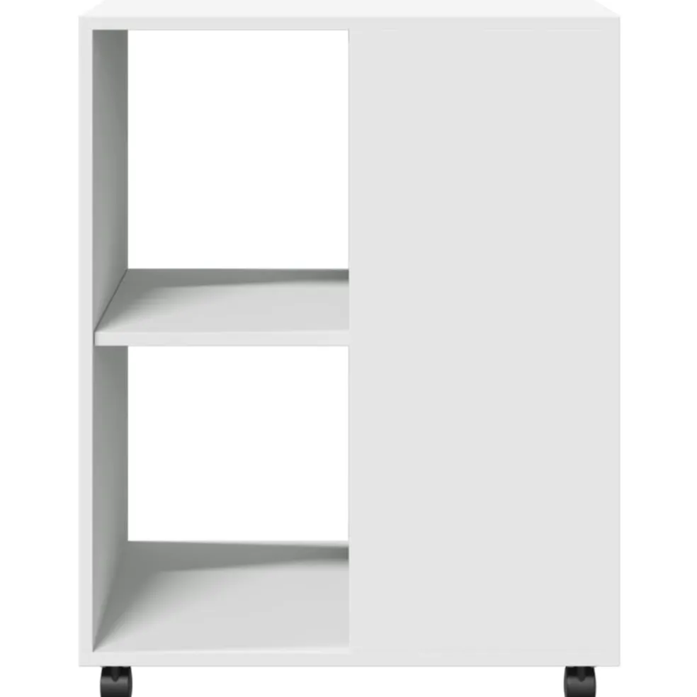 vidaXL Bijzettafel met wieltjes 55x60x78 bewerkt hout wit
