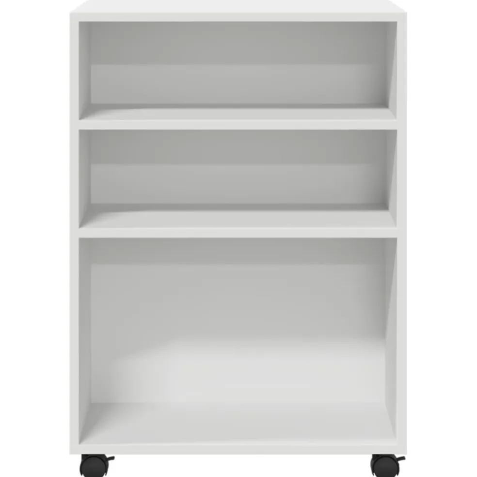 vidaXL Bijzettafel met wieltjes 55x60x78 bewerkt hout wit