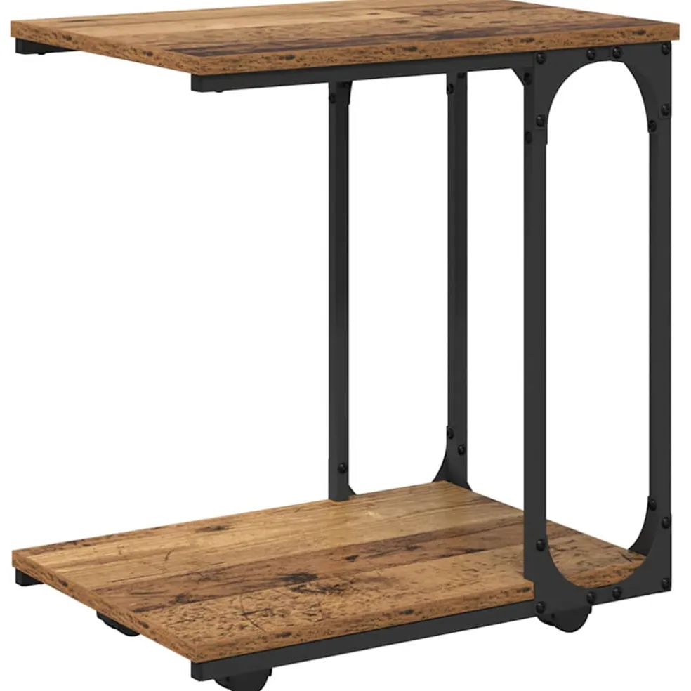 vidaXL Bijzettafel Oudhout 50 x 35 x 55.5 cm Bewerkt hout