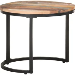 vidaXL Bijzettafel 3 st massief gerecycled hout