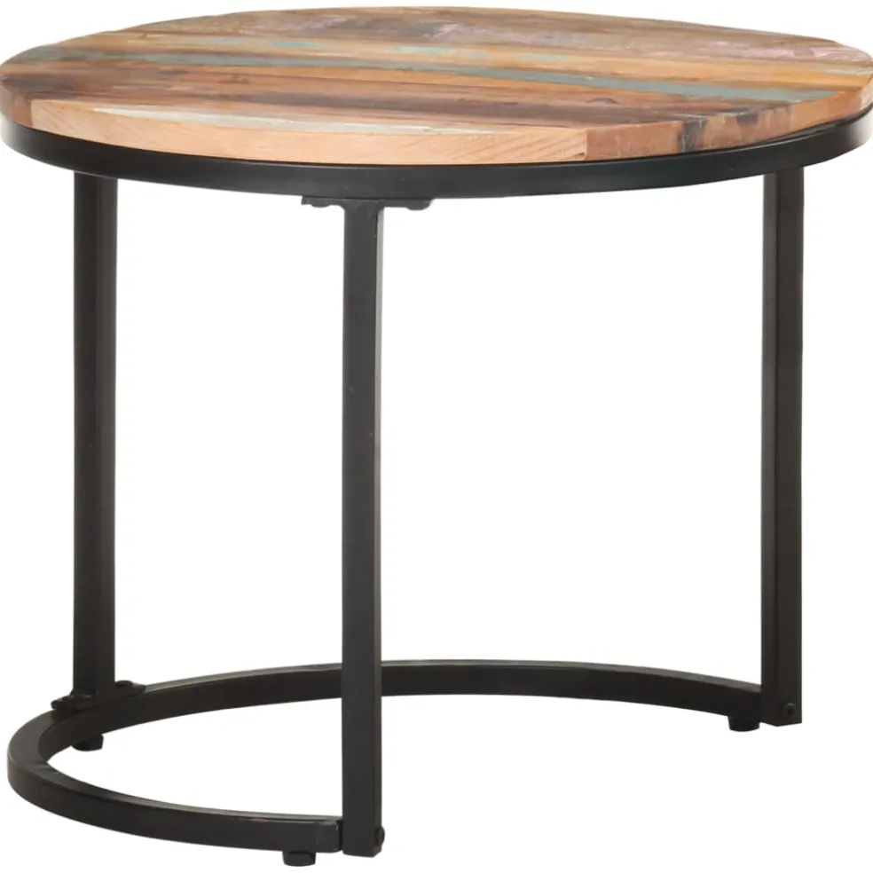 vidaXL Bijzettafel 3 st massief gerecycled hout