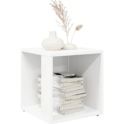 vidaXL Bijzettafels 33 x 33 x 34 cm Engineered wood Wit