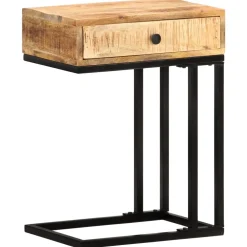 vidaXL Bijzettafel U-vormig 45x30x61 cm massief mangohout