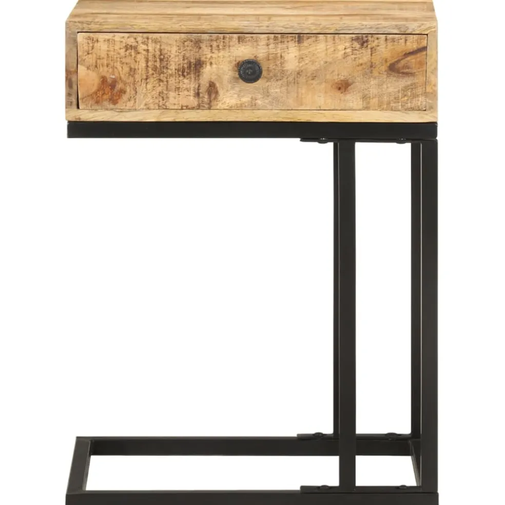 vidaXL Bijzettafel U-vormig 45x30x61 cm massief mangohout