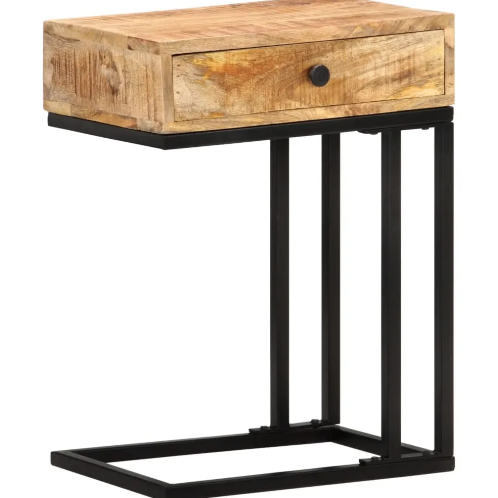 vidaXL Bijzettafel U-vormig 45x30x61 cm massief mangohout