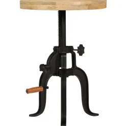 vidaXL Bijzettafel 45x(45-62) cm massief mangohout en gietijzer