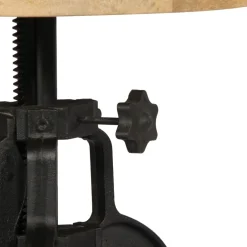 vidaXL Bijzettafel 45x(45-62) cm massief mangohout en gietijzer