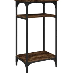 vidaXL Bijzettafel 40x30x75 cm bewerkt hout gerookt eikenkleurig